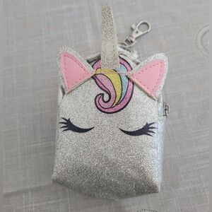 NWT-Claire's Glitter Unicorn Change Purse Mini Backpack With Key chain
